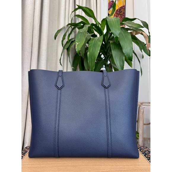 ♦️AUTHENTIC TORY BURCH NAVY BLUE PERRY TOTE/HANDBAG - Picture 6 of 14